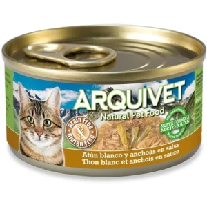 Atún Blanco y anchoas en salsa - 80 g - Latas de comida húmeda para gatos