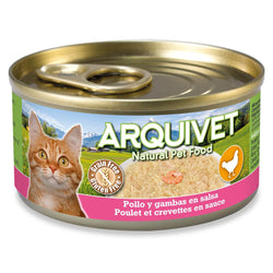 Pollo en salsa con Gambas - 80 g- Latas de comida húmeda para gatos