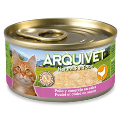 Pollo en salsa con Palito de Cangrejo - 80 g - Latas de comida húmeda para gatos